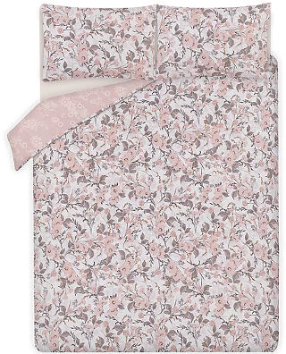ASDA Bedding Pink Floral Pattern Easy Care Reversible Duvet Set