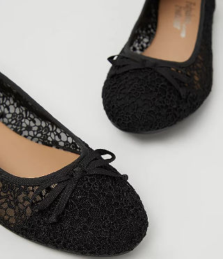 ASDA Black Crochet Ballet Shoes