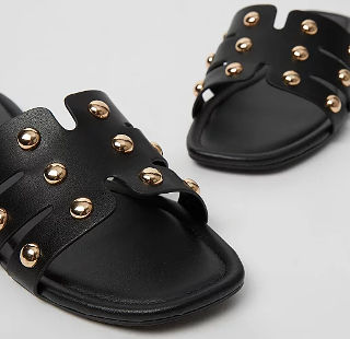 ASDA Black Studded Open Toe Sandals