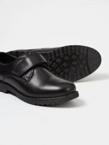 ASDA Boys Black Leather Chunky 1 Strap School Shoes
