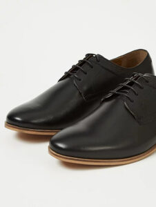 ASDA Boys Black Leather Oxford School Shoes