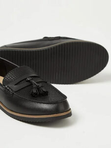 ASDA Boys Black Textured Loafer School Shoes