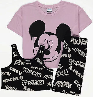 ASDA Disney Mickey Mouse Vest Shorts and T-Shirt Outfit