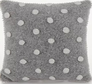ASDA Felt Spot Print Grey Cushion