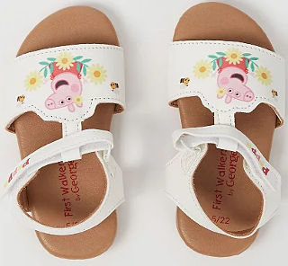 ASDA First Walkers Peppa Pig White Sandals