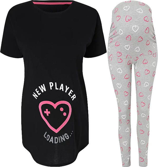 ASDA Maternity New Player Slogan Adult Family Valentines Pyjamas