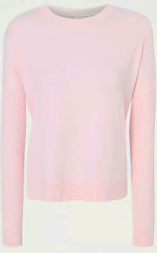 ASDA Pale Pink Rib Trim Knit Pyjama Top
