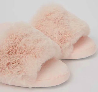 ASDA Pink Faux Fur Slider Slippers