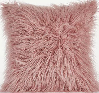 ASDA Pink Mongolian Faux Fur Cushion