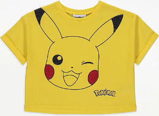 ASDA Pokémon Pikachu Yellow Boxy T-Shirt
