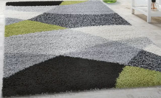 Demi Shag Grey and Green Rug by zipcode design