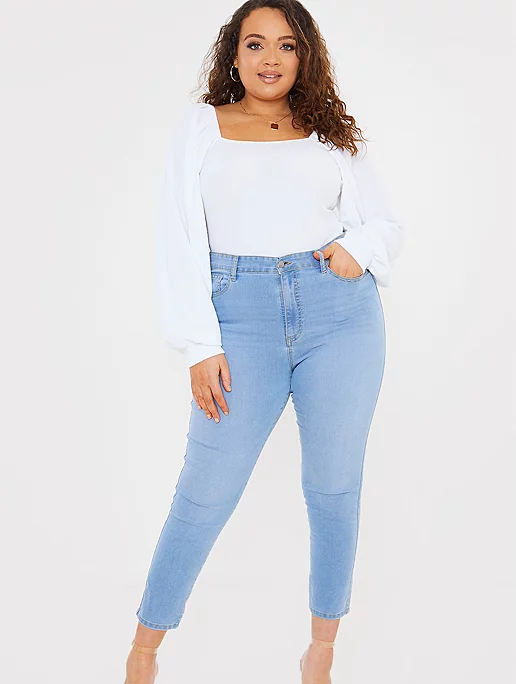 In The Style Curve Jac Jossa Light Blue Wash Skinny Jeans