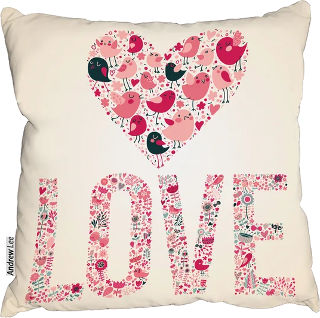Love Hearts Cushion with Filling by Andrew Lee
