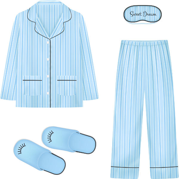 Slumber wear blue striped complete pyjama set