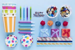 colourful birthday party decorative items