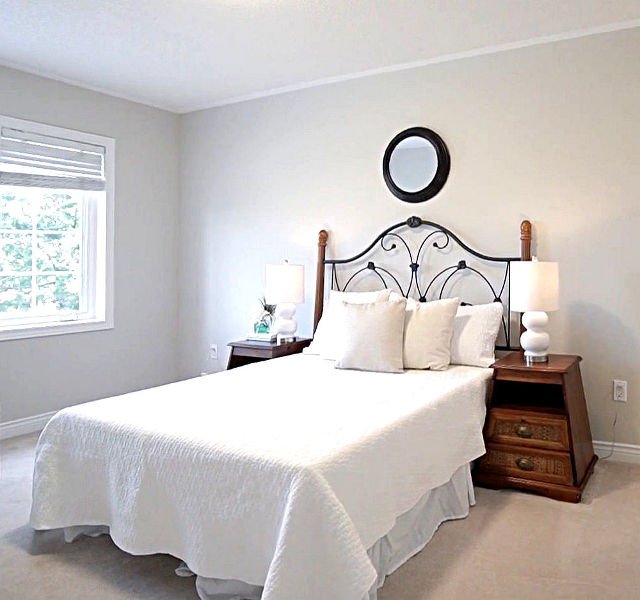 minimalist bedroom in white